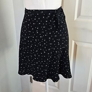 Brandy Melville wrap skirt - black with pink flowers- one size